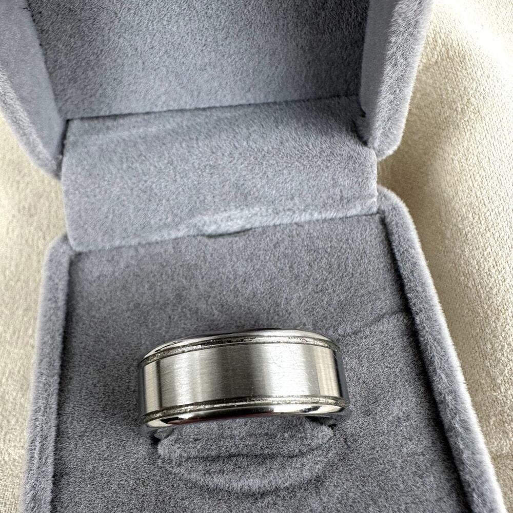 Ring Band Size 7.5 ATC Cobalt Chrome Bright White Metal Brilliant Luster